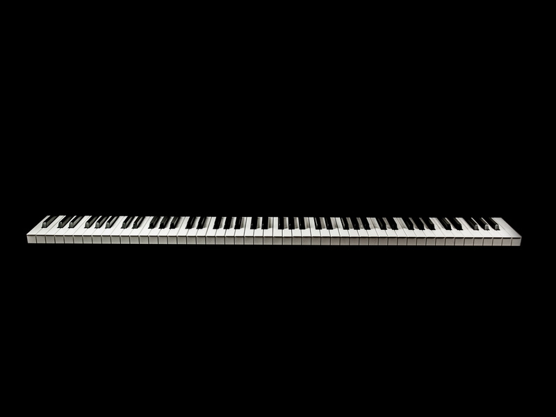 keys, minimalism, bw, piano, 4K