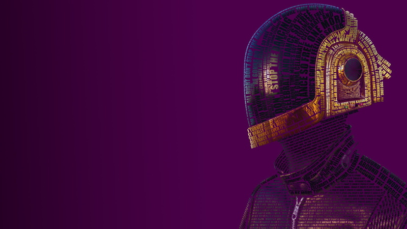 1080P, Typography, Daft Punk, Typographic Portraits