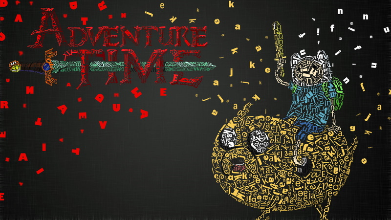 720P, Finn The Human, Adventure Time, Jake The Dog, Typographic Portraits