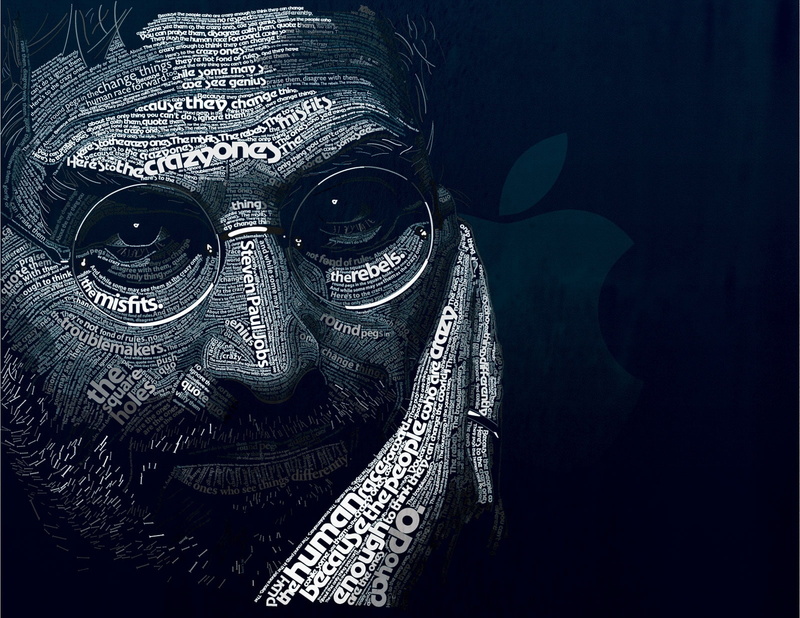 typographic portrait, hd, steve, Steve Jobs, art, technology, jobs, apple, x, 720P, typographic, portrait
