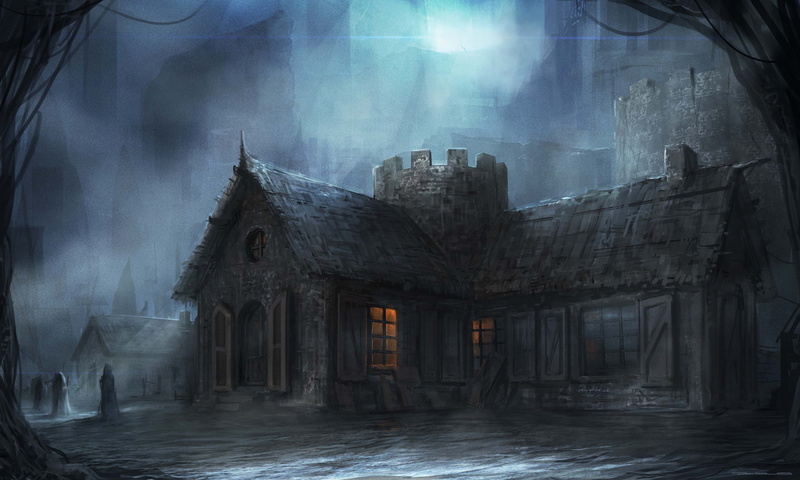 abandoned, the building, cloudminedesign, illustration, obsolete, spirituality, gothic Style, dark, spooky, the city, backgrounds, sullen, old-fashioned