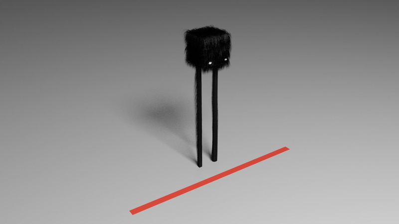 black color, Blender, brush, CGI, gray, single object, studio shot, black, red, video games, paintbrush, gray background, character, DaddyLongLegs, copy space