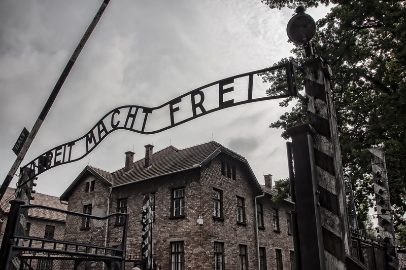 built structure, building exterior, the holocaust, tree, residential district, auschwitz, memorial, outdoors, fence, old, unesco, window, architecture
