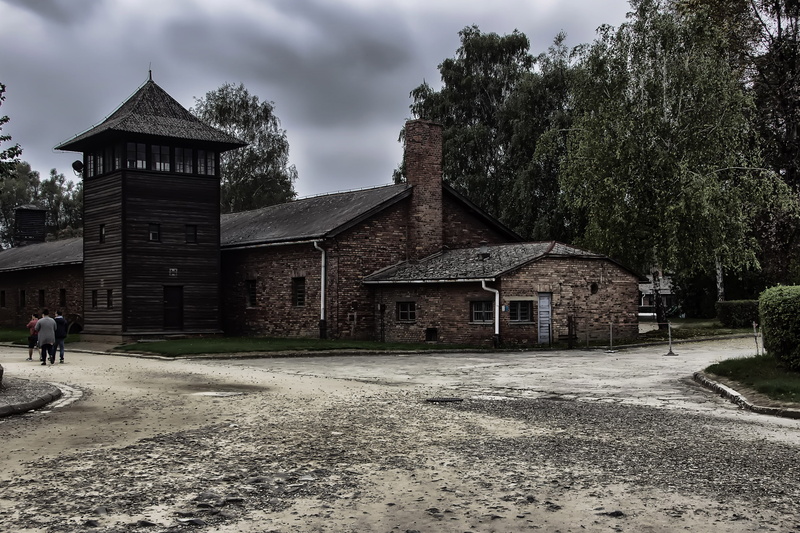 4K, building, old, incidental people, day, city, transportation, built structure, real people, memorial, museum, road, sky, building exterior, tree, poland