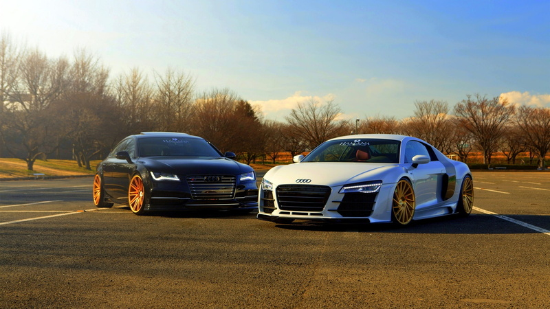 Cars, Audi, r, Two, 1080P, White, Black