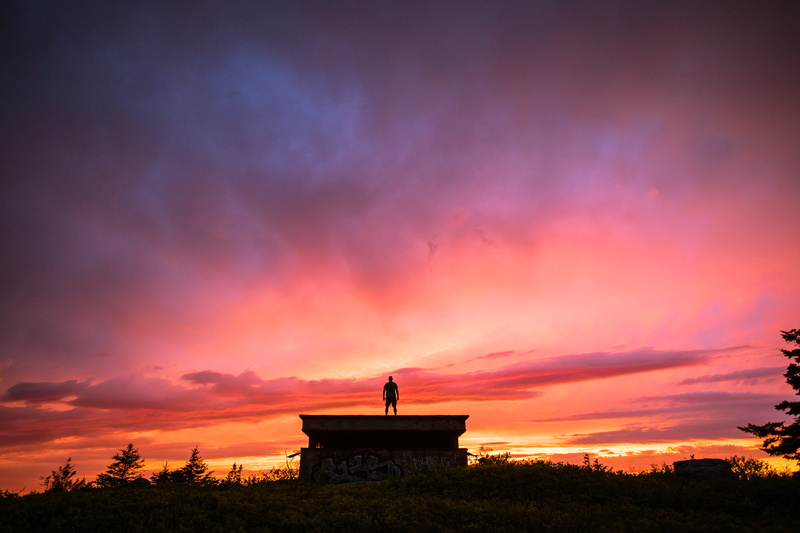 roof, sunset, monument, n, 4K, nature, architecture, scenics - nature, ocean, orange color, no people, landscape, silhouette, purple, tranquility, outdoors