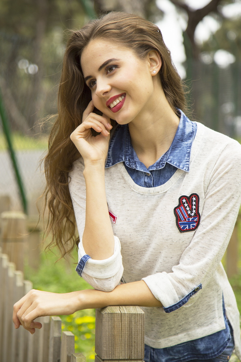 sweatshirt, gray, young model, looking at camera, outdoors, face, young girl, leisure activity, photography, hair, exposure, fashion, beauty, smiling, beautiful