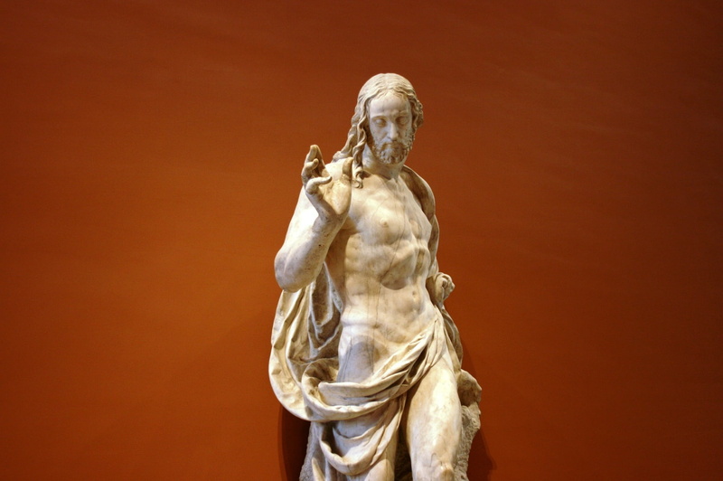 craft, architecture, indoors, representation, creativity, colored background, no people, copy space, art and craft, jesus christ, spirituality, sculpture