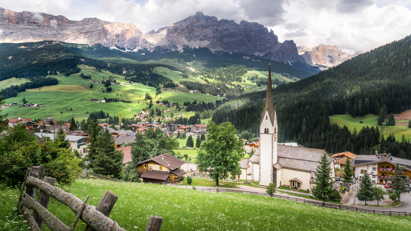 Village, 1080P, Dolomites, Man Made, Alta Badia, Italy