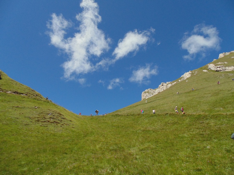 tranquility, lifestyles, holiday, sky, green, environment, alto-adige, land, field, scenics - nature, 2K, beauty in nature, dolomites, group of people