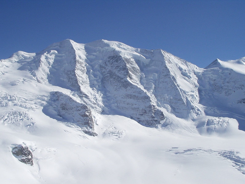 blue, sky, mountains, white color, scenics - nature, cold temperature, snow, Pillar, outdoors, ice wall, bumiller pillar, mountain range, nature, bergsport