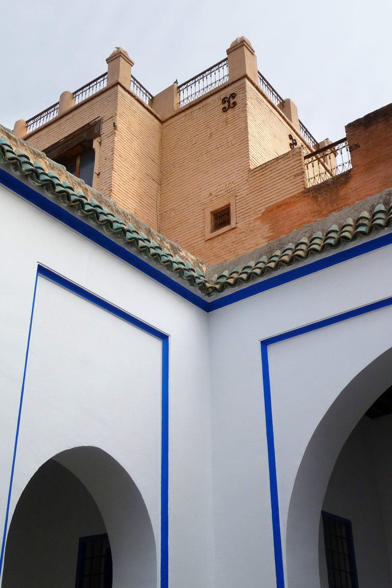 blue, sky, balcony, traditional, wall, Marrakech, building, spirituality, ancient, tourism, travel, no people, Palais, badia, arch, arabic, marrakesh, design