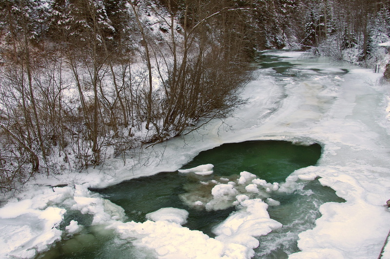no people, environment, Torrent, scenics - nature, cold, land, winter, stream - flowing water, tranquility, mountain, Ice, flowing water, trentino alto adige