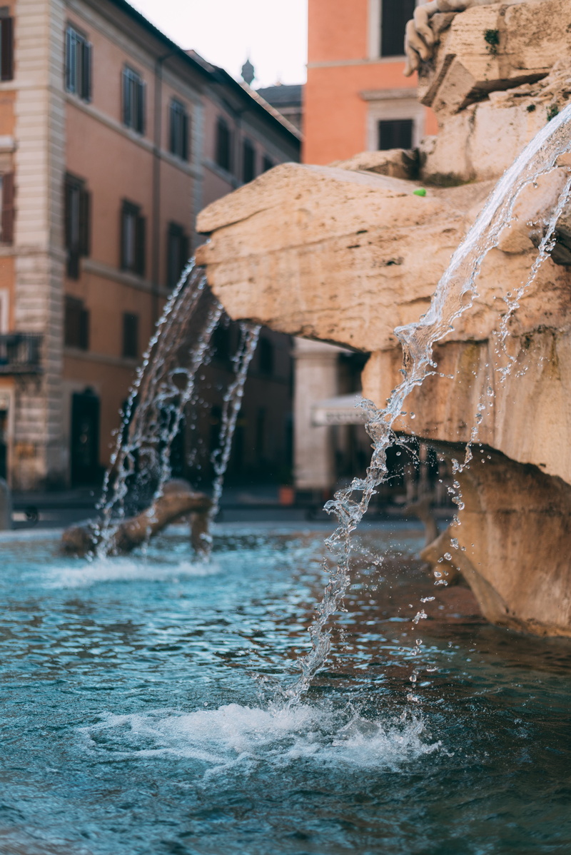 flowing water, running water, water, architecture, motion, blurred motion, fontana, gocce, street, day, canal, acqua, drop, focus on foreground, 5K, built structure