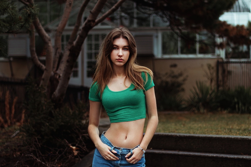 pants, jeans, portrait, Alex De La Roche, 1080P, Women Outdoors