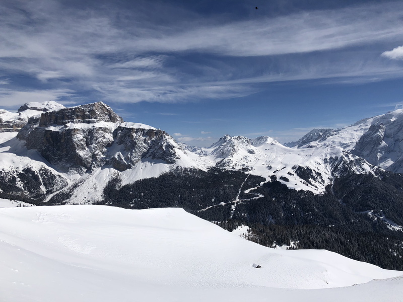 sellaronda, 4K, beauty in nature, no people, cold temperature, cloud - sky, winter, snowcapped mountain, landscape, sky, tranquil scene, mountain peak