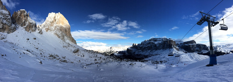 blue, beauty in nature, sunny, mountain range, mountain landscape, wintry, space day, winter, south tyrol, sella, snowy, view, sellaronda, italy, nature