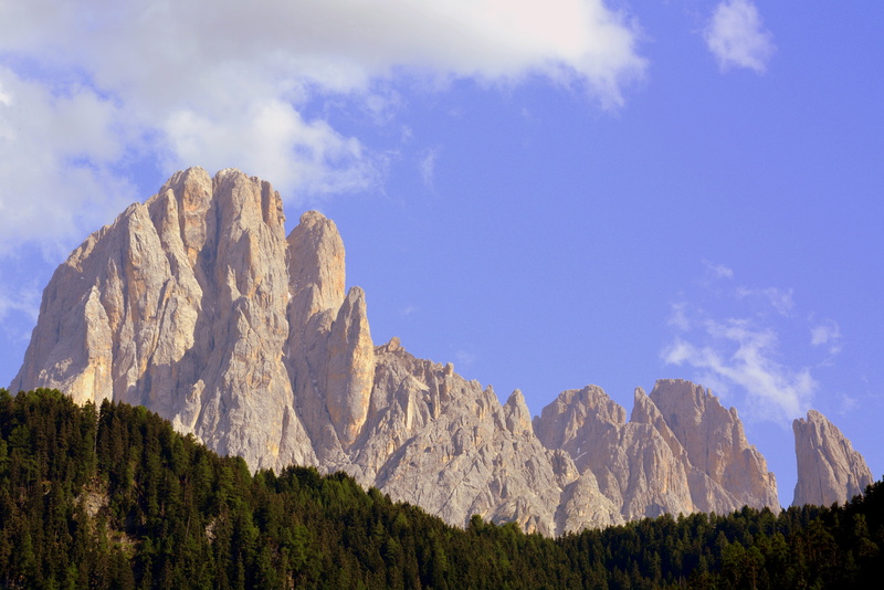 mountains, formation, solid, cloud - sky, rock, cloudy, rock - object, pine tree, coniferous tree, sky, tranquil scene, mountain peak, mountain ridge, outdoors