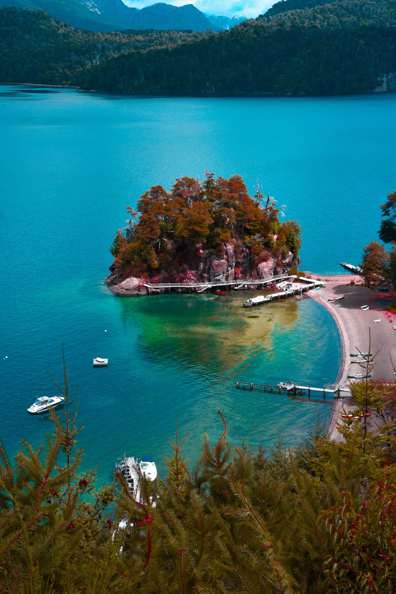 sailboat, outdoors, nature, sea, day, no people, villa la angostura, nautical vessel, 4K, land, scenics - nature, mountain, bay, transportation, tranquility