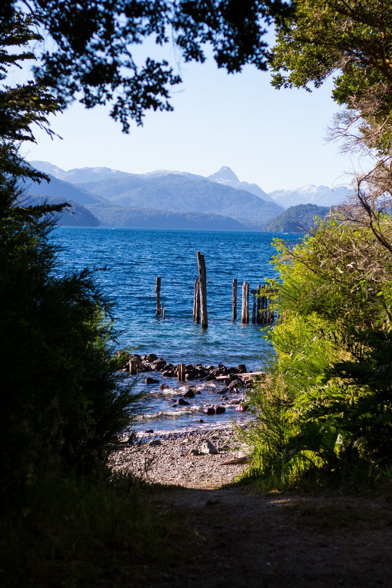 mountain range, dock, waterfront, calm, idyllic, neuquén, residencia inacayal, abies, water, sky, beach, scenics - nature, tree, tranquility, river, argentina
