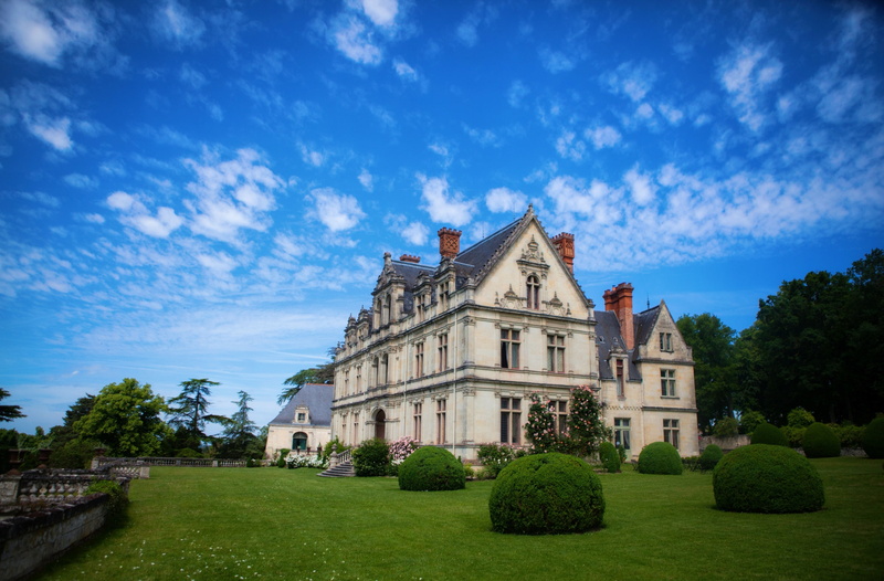 blue, lawn, gray, day, garden, la, tree, Chateau, hedge, fullframe, 5dmarkii, cloud - sky, outdoors, building exterior, eos5dmarkii, nature, no people