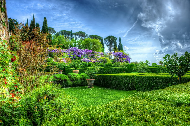 outdoors, travel, nature, Italy, idyllic, hedge, tranquil Scene, europe, green, famous Place, flowering plant, cloud - Sky, grass, summer, Chianciano Terme