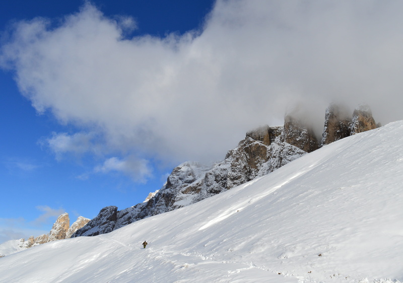mood, scenics - nature, snow, bergwelt südtirol, blue sky, blue, 5K, mountain, clouds, nature, alpine, winter blast, outdoors, beauty in nature, cloud - sky