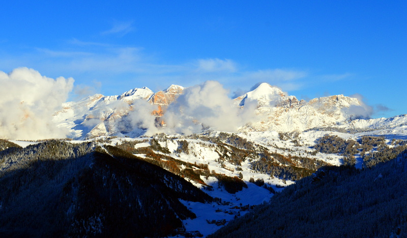 bergwelt südtirol, high mountains, cold, mountain, dolomites, winter blast, mist, photography, beauty in nature, snowcapped mountain, sella group, clouds