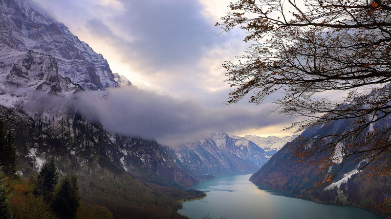 scenics - nature, two, ice, green, water, cloud - Sky, mountain, cold temperature, Alps, plant, tranquil Scene, forest, banff National Park, beauty In Nature