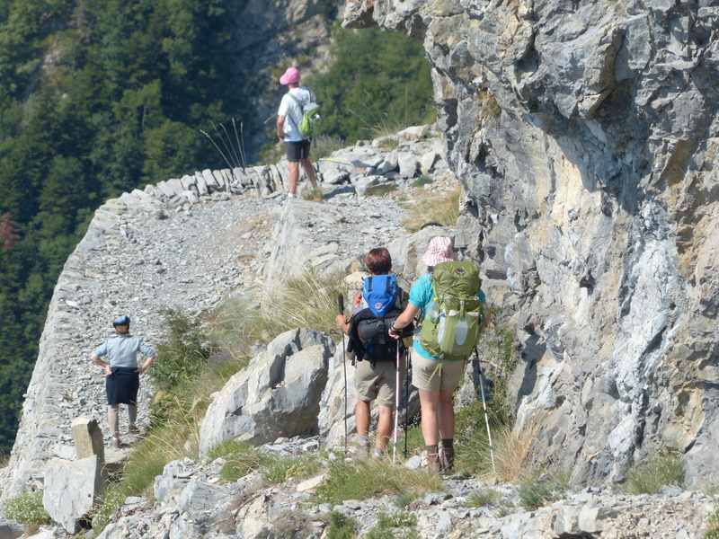 sentiero degli alpini, leisure activity, men, group Of People, walking, solid, day, activity, males, image Technique, rock - Object, rock, climbing, adventure