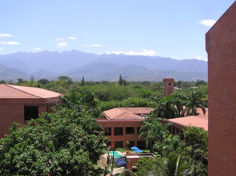 university lcesi and farallones, farallones, mountain range, green color, growth, University, building exterior, no people, landscape, sky, built structure