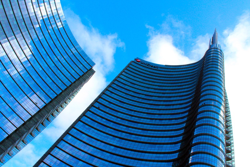 skyscrapers, reflection, built Structure, office, business, Milan, metropolis, office Building, height, Lombardy, city, modern, steel, building Exterior