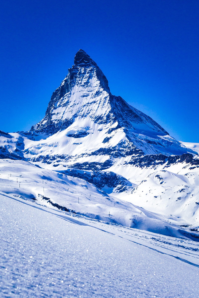 cold, switzerland, high, mountain peak, travel, matterhorn, beauty in nature, no people, great, winter, cold temperature, 2K, snow, scenics - nature, outdoors