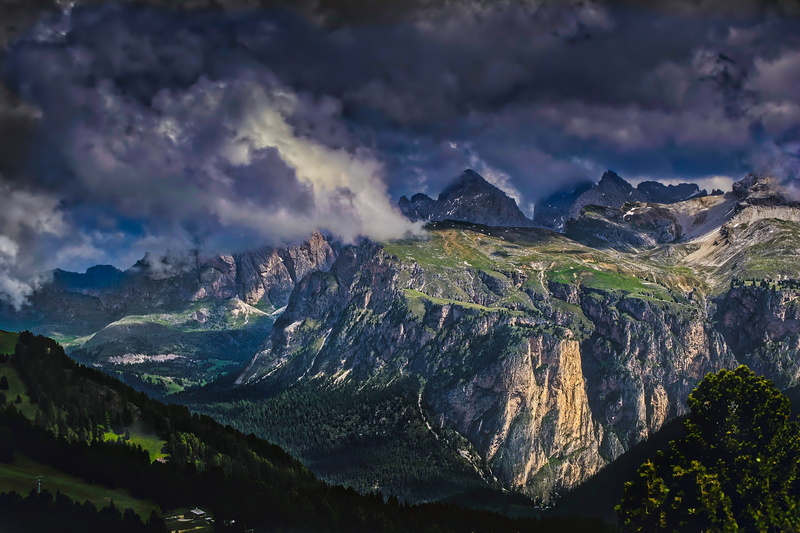 snow, no people, gorge, non-urban scene, mountain peak, day, mountain, sella pass, idyllic, beauty in nature, 1080P, bird, wilderness, woods, ravine, italy