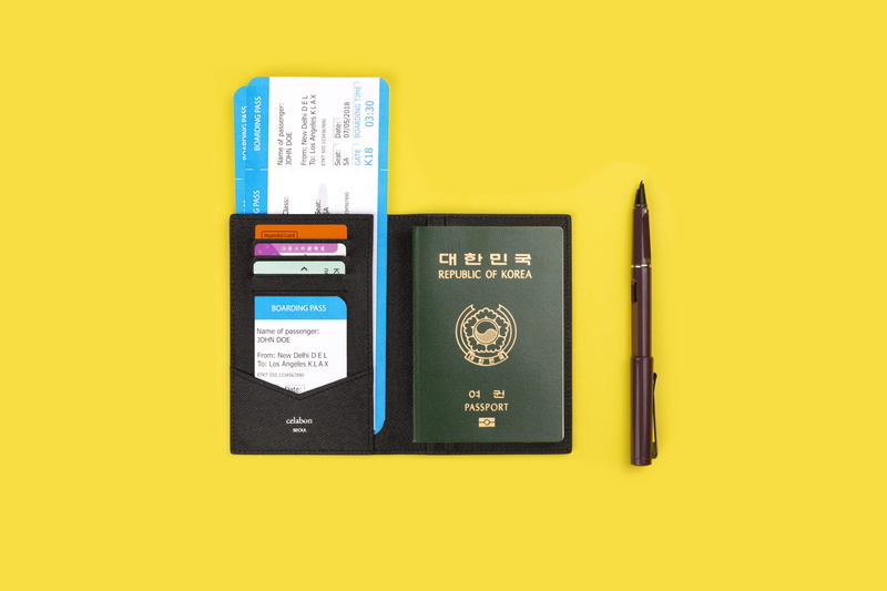 black passport case, republic of korea passport, passport case, black passport cover case, indoors, business, 5K, wall - building feature, fuel and power generation