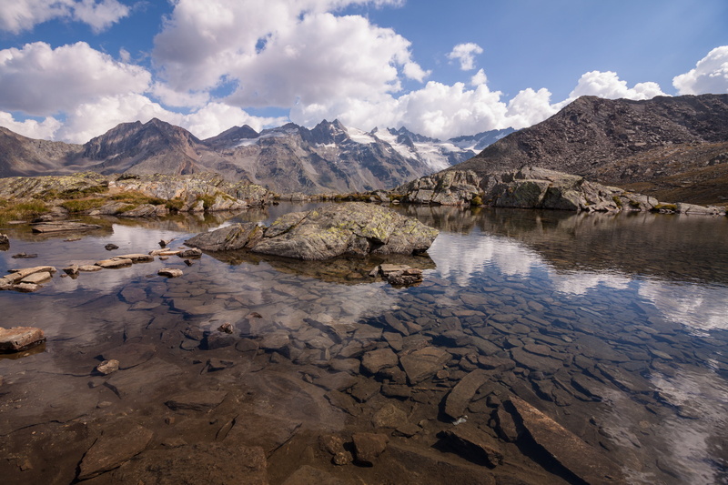 blue, clear, nature, sky, lake, hills, water, outdoors, Aostatal, scenics, mountain, Aosta, brown, in between, mountain Range, del, Valnontey, Italien