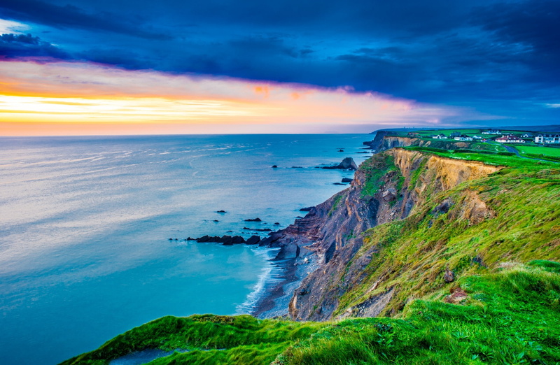 tranquil scene, nature, Dark, kingdom, water, coast, scenics - nature, dramatic sky, Europe, rock, Clouds, Landscape, Grass, no people, Photography, sky