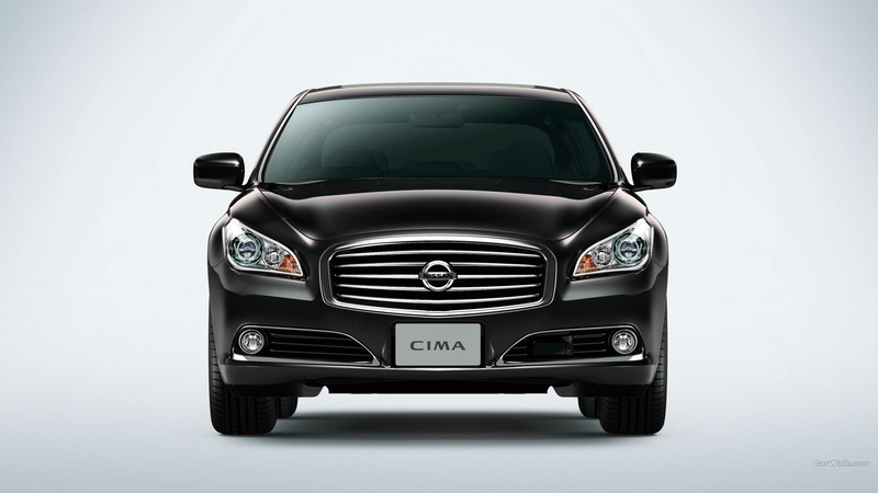 vehicle, luxury, modern, wealth, car, Nissan Cima, gray, studio shot, front view, chrome, silver colored, reflection, motor vehicle, clean, transportation