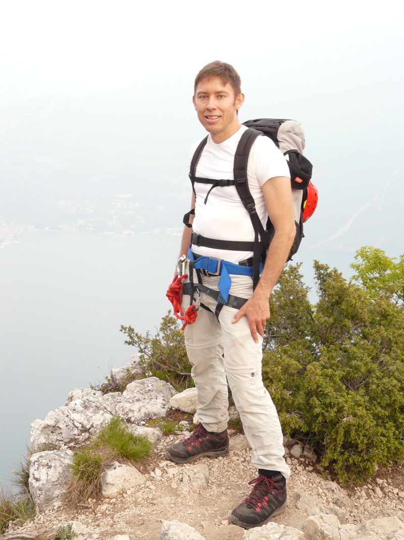 senter dei bech, lifestyles, garda, rope, nature, fit, via ferrata cima capi, climbing, wanderer, ferrata equipment, mountain, man, non-urban scene, belt