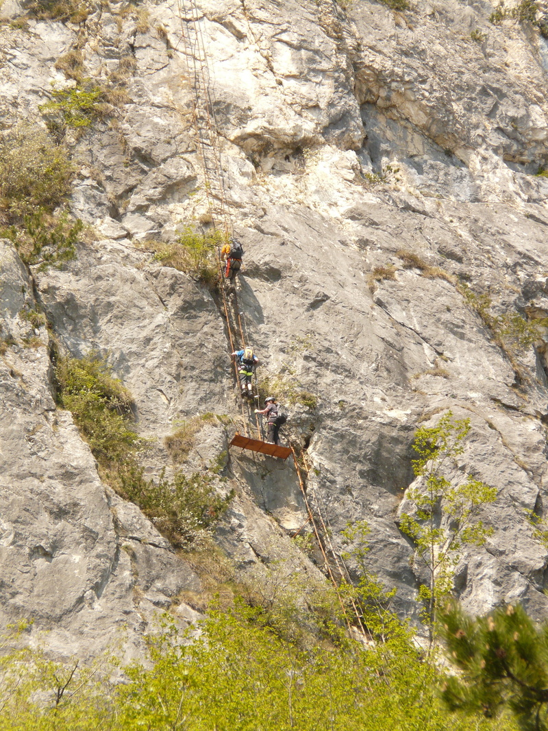 klettersteig lerin, rock - object, extreme sports, nature, ladders, climber, alpine, rock, narrow, security, rope up, via ferrata, bergtour, wire rope