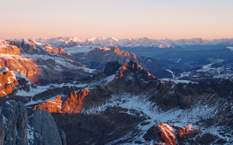 veneto, winter, belluno, rock, mountain range, sunset, tranquil scene, tranquility, environment, snow, mountain peak, scenics - nature, padon, non-urban scene