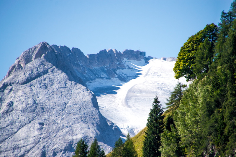 mountain peak, snow, italy, veneto, idyllic, 5K, mountain range, alps, clear sky, marmolada, snowcapped mountain, rock, outdoors, alpine, glacier, winter