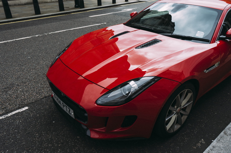 parking, parking lot, mode of transportation, outdoors, cool, english, car, united kingdom, stationary, glass - material, jag, 5K, london, jaguar, day