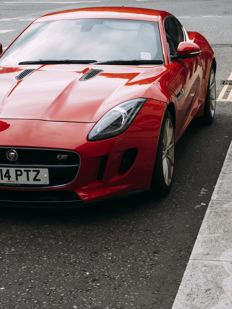 transportation, jag, in a row, luxury, close-up, jaguar, ftype, london, parking, track, england, red, land vehicle, urban, no people, city, minimalism