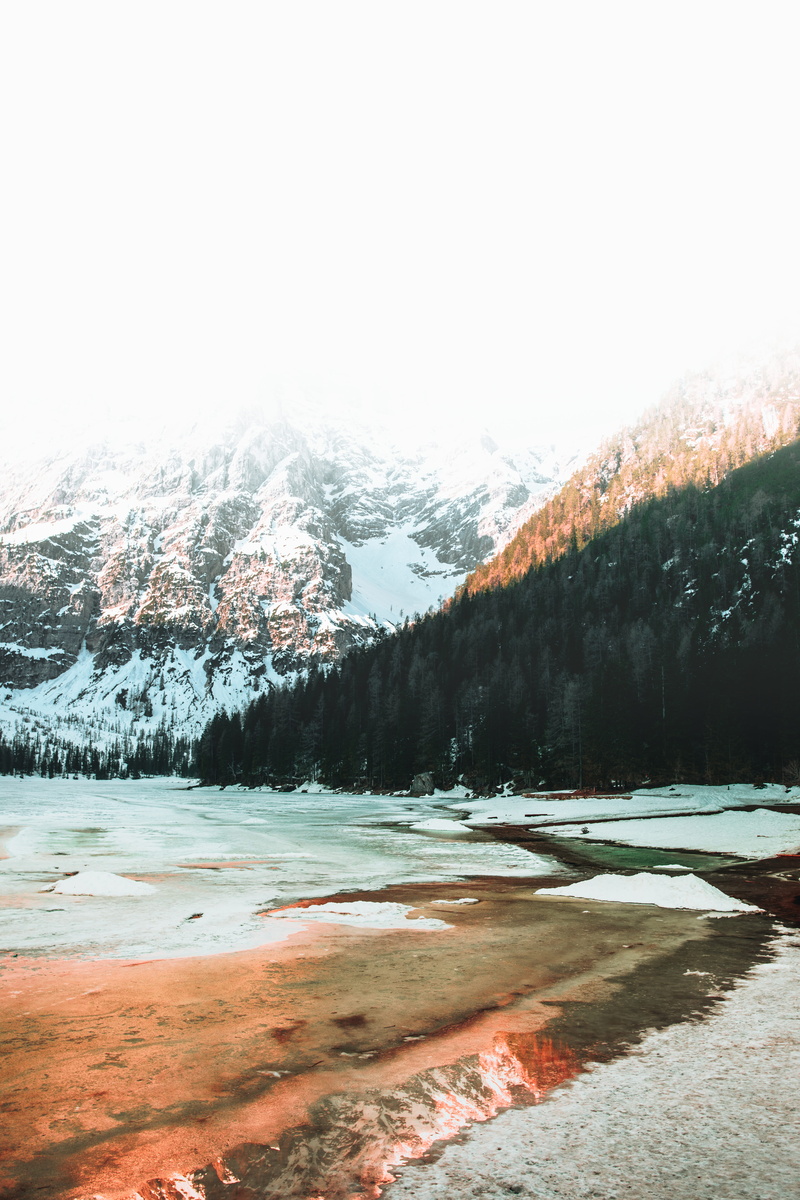 reflection, lake, travel, woodland, beauty In Nature, rugged, blue, mist, autumn, rock - Object, hill, fade, frigid, sky, peak, mountain Peak
