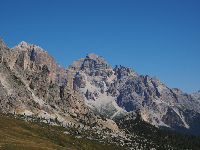 tofana di dentro, land, formation, nature, italy, solid, sky, south tyrol, clear sky, non-urban scene, mountain group, ampezzo dolomites, coniferous tree