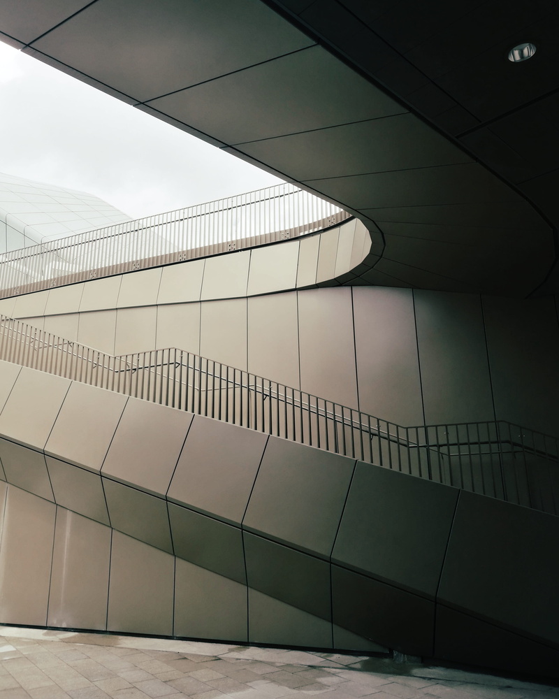 built structure, 2K, nature, milan, shadow, interior, light, city life, stair, architecture, railings, railing, concrete, white, stairs, building, modern