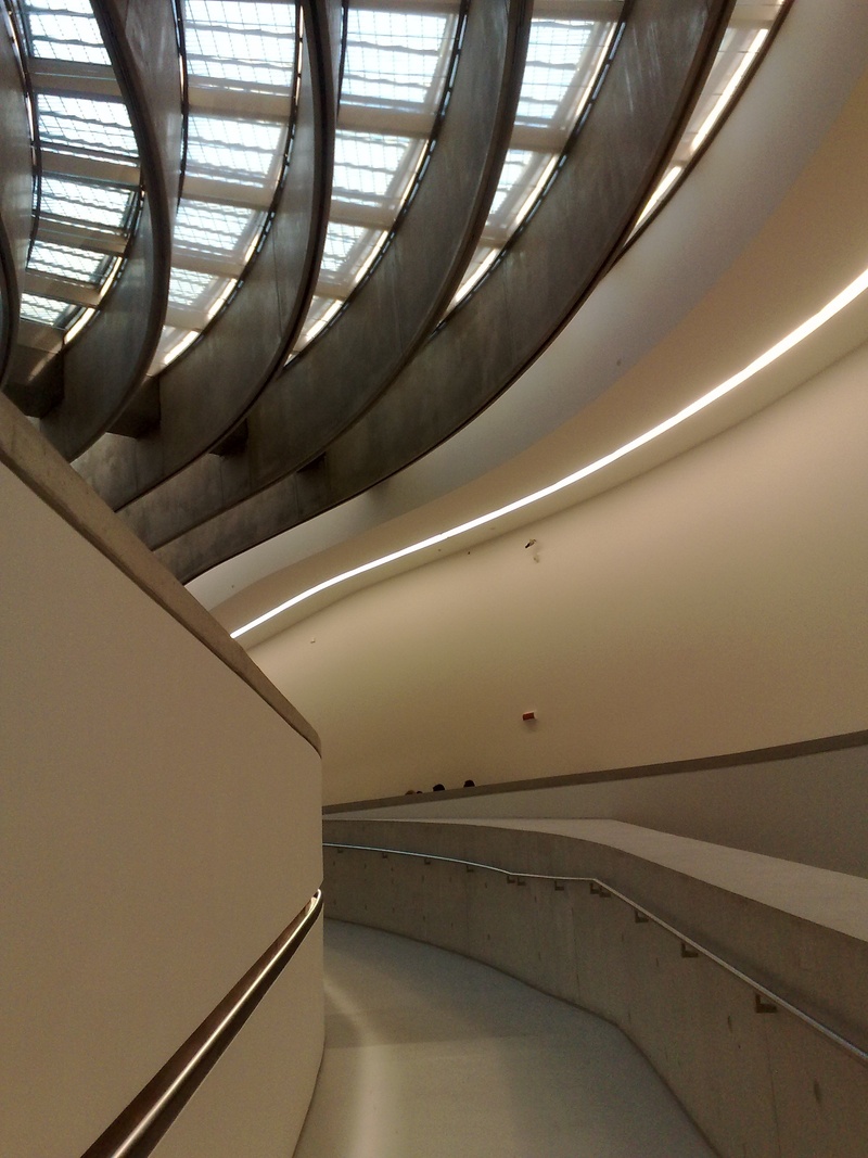pattern, indoors, directly below, day, zaha hadid, ceiling, maxxi, architectural feature, flooring, empty, illuminated, 2K, architecture, monument, wall - building feature