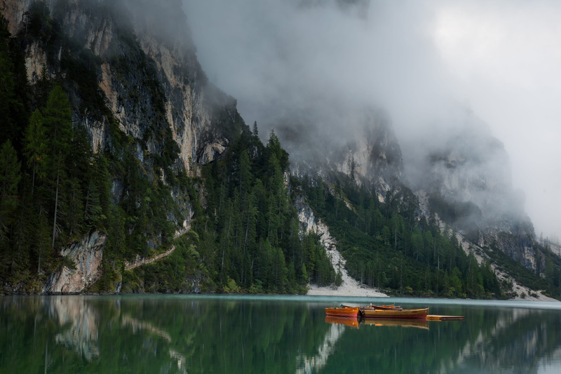 vacations, sky, valley, reflection, misty, mountain Range, rock - Object, nautical Vessel, mountain Peak, scenics, european Alps, summer, cloud - Sky, dolomite