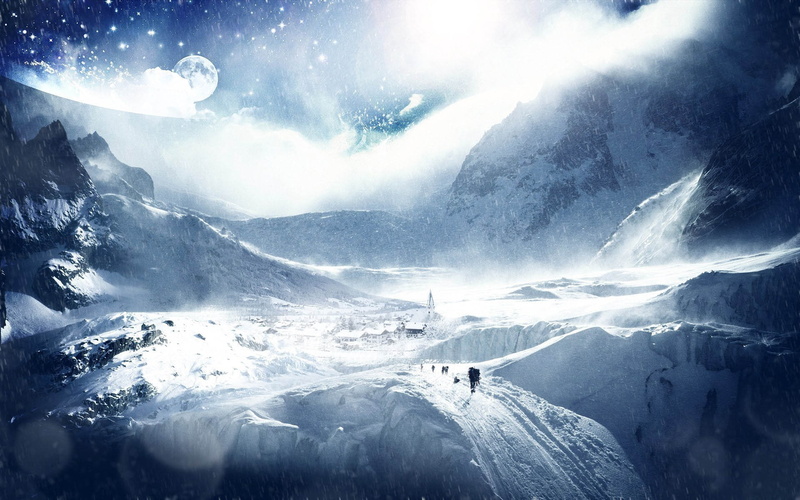 sky, earth, stars, research, 1080P, planet, trees, skiers
